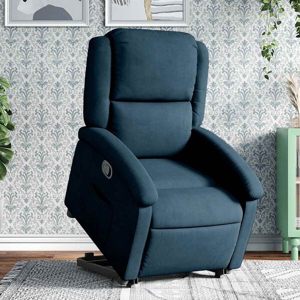 vidaXL Fauteuil inclinable bleu velours
