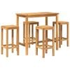 vidaXL Ensemble de bar ext&eacute;rieur 5 pcs Non trait&eacute; Bois de teck massif