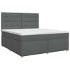vidaXL Lit boxspring avec matelas Gris fonc&eacute; 140 x 200 cm Tissu