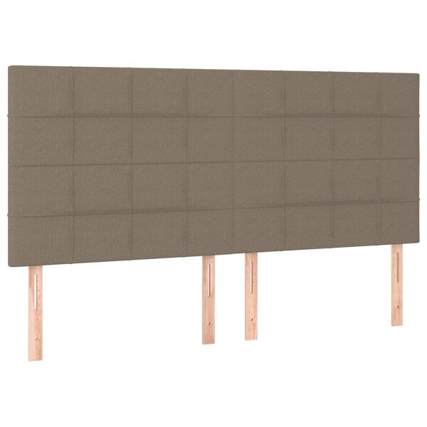vidaXL T&ecirc;te de lit &agrave; LED Taupe 200x5x118/128 cm Tissu
