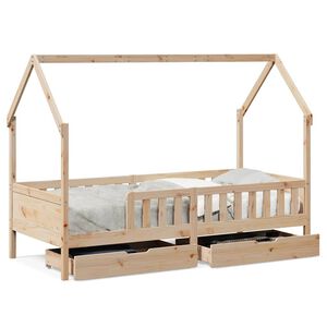 vidaXL Cadre de lit enfants avec tiroirs sans matelas 90x200 cm bois