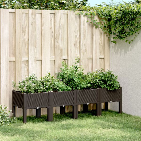 vidaXL Jardini&egrave;re avec pieds marron 160x40x42 cm PP