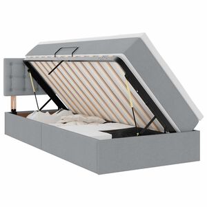 vidaXL Lit avec rangement et matelas Gris clair 90 x 190 cm Velours