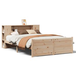 vidaXL Lit biblioth&egrave;que sans matelas 135x190 cm bois de pin massif