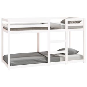 vidaXL Lit superpos&eacute; sans matelas blanc 75x190 cm bois de pin massif