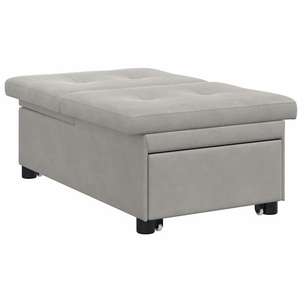 vidaXL Canapé-Lit Gris clair 194 x 67 x 82 cm Microfibre