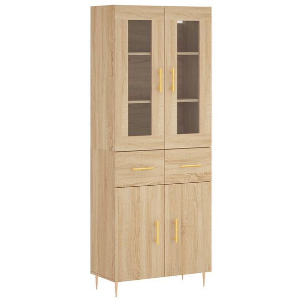 vidaXL Buffet haut Ch&ecirc;ne sonoma 69,5x34x180 cm Bois d'ing&eacute;nierie