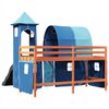 vidaXL Lit mezzanine enfants avec tour bleu 80x200cm bois pin massif