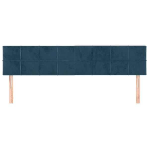 vidaXL T&ecirc;tes de lit 2 pcs Bleu fonc&eacute; 90x5x78/88 cm Velours