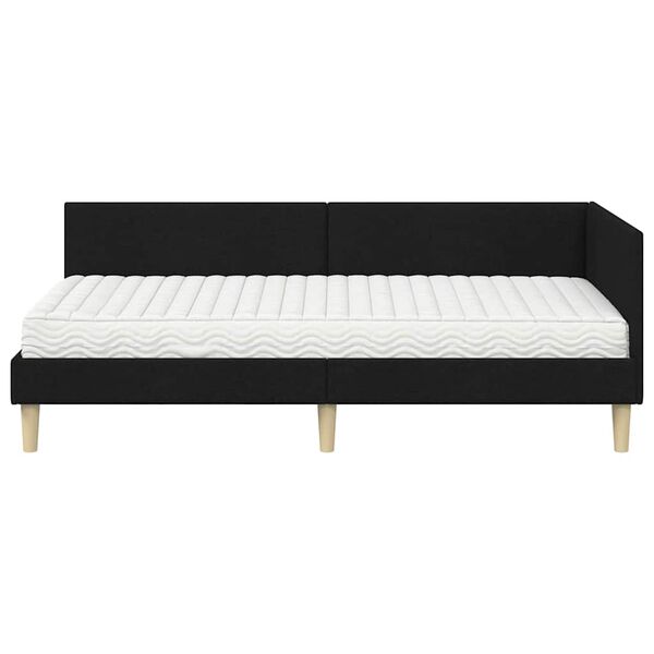 vidaXL Cadre de lit d'angle avec matelas Autre 2 pcs Vert tissu