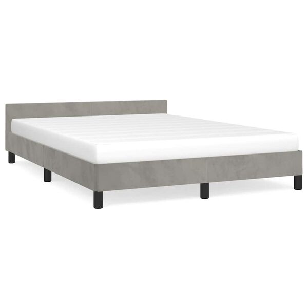 vidaXL Cadre de lit sans matelas gris clair 140x200 cm velours
