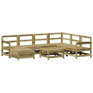 vidaXL Salon de jardin 8 pcs bois de pin impr&eacute;gn&eacute;