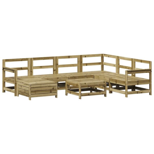 vidaXL Salon de jardin 8 pcs bois de pin impr&eacute;gn&eacute;