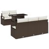 vidaXL Ensemble de canap&eacute; de jardin 6 pc Marron Poly rotin