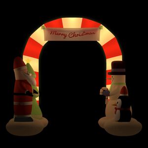 vidaXL Porte vo&ucirc;t&eacute;e gonflable de No&euml;l avec LED 260 cm