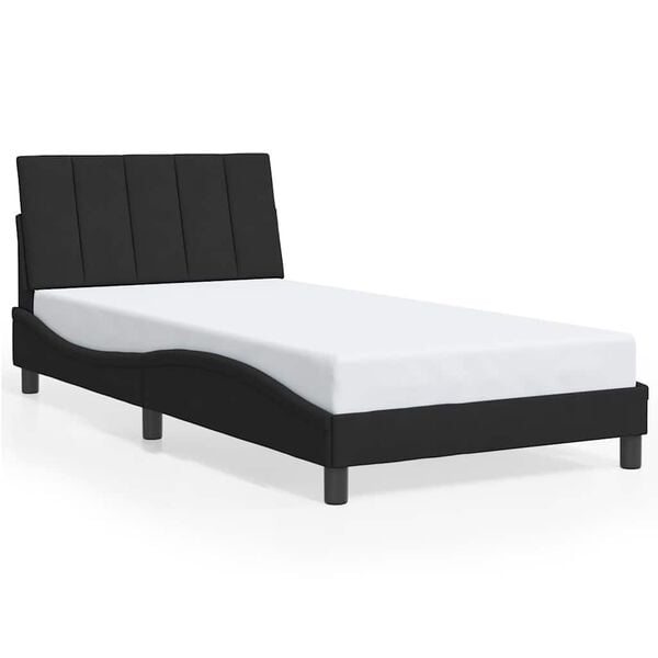 vidaXL Cadre de lit sans matelas Hanko noir 100x200 cm velours