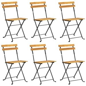 vidaXL Chaises pliables de jardin lot de 6 Acier bois d'acacia massif