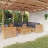 vidaXL Salon de jardin 7 pcs avec coussins Bois de teck solide