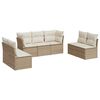 vidaXL Salon de jardin avec coussins 7 pcs beige r&eacute;sine tress&eacute;e