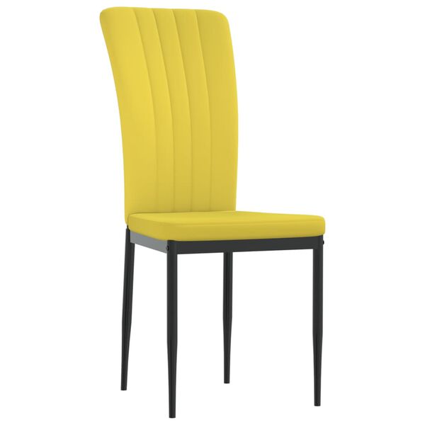 vidaXL Chaises &agrave; manger lot de 4 Jaune moutarde Velours