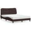 vidaXL Lit avec matelas Hvar marron fonc&eacute; 140x200 cm tissu