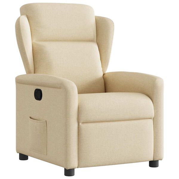 vidaXL Fauteuil inclinable Cr&egrave;me Tissu