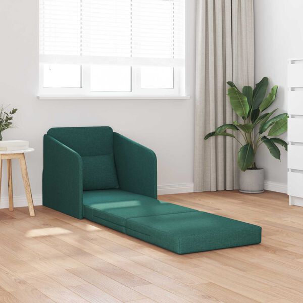 vidaXL Canap&eacute;-Lit 60cm Vert fonc&eacute; tissu