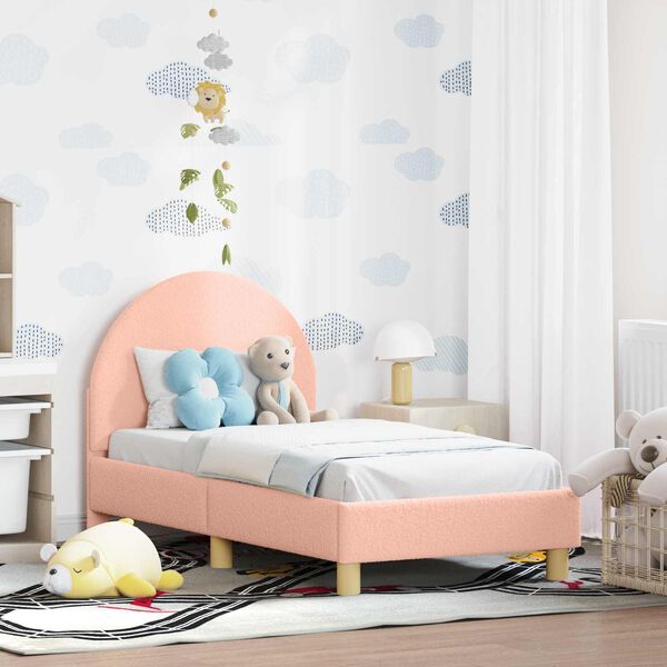 vidaXL Cadre de lit pour tout-petit avec t&ecirc;te de lit Rose 70 x 140 cm