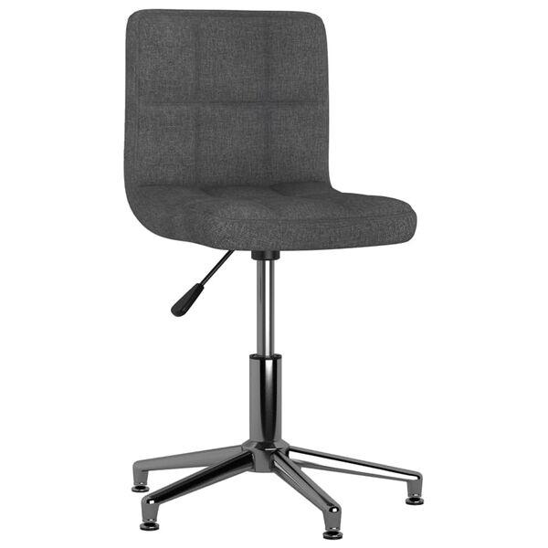 vidaXL Chaise pivotante de salle &agrave; manger Gris fonc&eacute; Tissu
