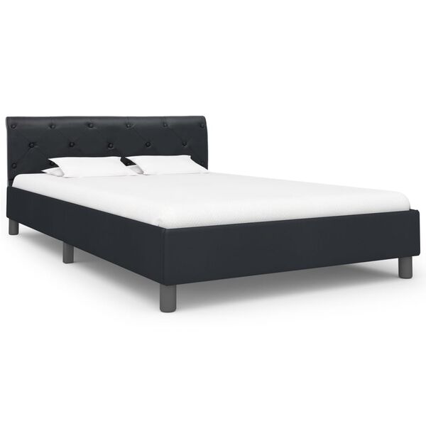 vidaXL Cadre de lit sans matelas noir similicuir 140x200 cm