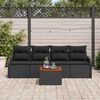 vidaXL Ensemble de canap&eacute; de jardin avec stockage 5 pcs Noir polyrotin