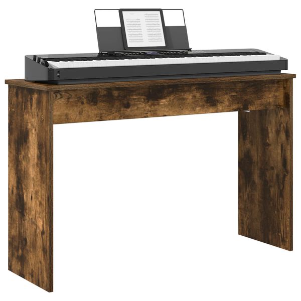 vidaXL Stand de clavier Ch&ecirc;ne fum&eacute; 100 x 32 x 64 cm Bois d'ing&eacute;nierie
