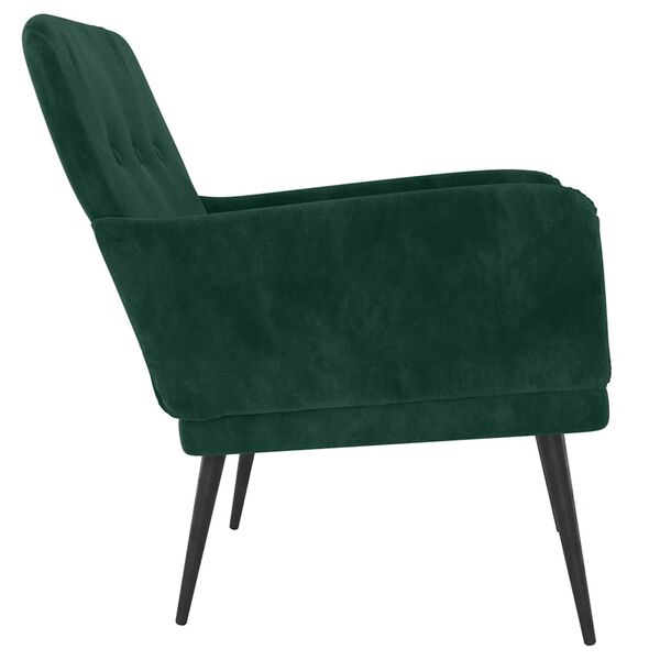 vidaXL Fauteuil Vert fonc&eacute; 62x79x79 cm Velours