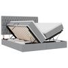 vidaXL Lit de rangement LED avec matelas Gris clair 180 x 200 cm Tissu