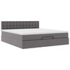 VidaXL Cadre de lit ottoman avec matelas gris 160x200 cm similicuir