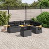 vidaXL Salon de jardin 7 pcs avec coussins noir r&eacute;sine tress&eacute;e