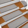 vidaXL Tapis d'escalier 15 pièces 65 x 21 x 4 cm Gris clair Bord rectangulaire