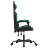 vidaXL Chaise de jeu pivotante Noir et vert Similicuir