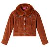vidaXL Veste pour enfants velours c&ocirc;tel&eacute; cognac 116