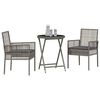 vidaXL Ensemble bistro de jardin 3 pcs Gris polyrotin