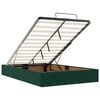 vidaXL Lit ottoman avec matelas et LED vert fonc&eacute; 90x200cm velours