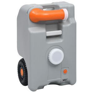 vidaXL R&eacute;servoir d'eau sur roues pour camping 25 L Gris