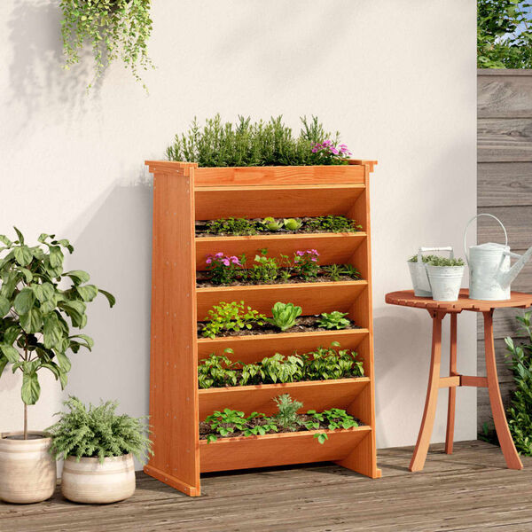 vidaXL Jardini&egrave;re de plantes aromatiques 6 niveaux bois de pin massif