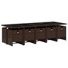 vidaXL Ensemble &agrave; manger de jardin et coussins 11 pcs marron rotin