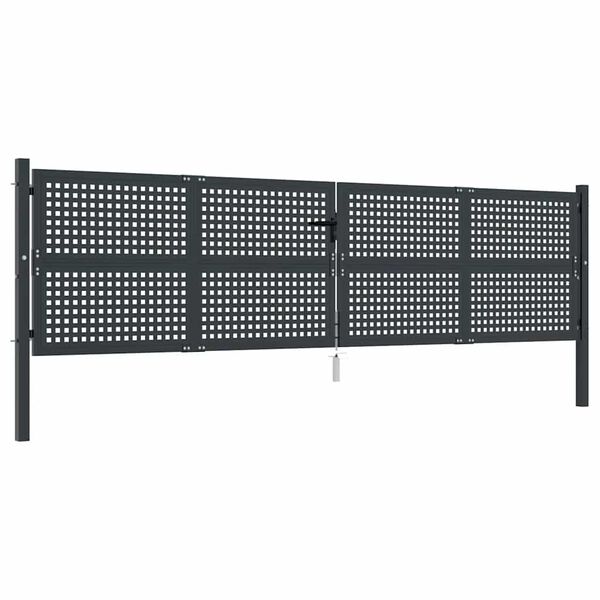 vidaXL Portail de jardin Anthracite 400 x 125 cm Acier