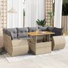 vidaXL Salon de jardin avec coussins 7 pcs beige r&eacute;sine tress&eacute;e