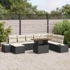 vidaXL Ensemble de canap&eacute; de jardin 9 pcs Noir Poly rotin