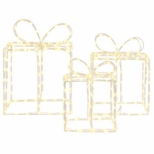vidaXL Bo&icirc;tes cadeaux lumineuses de No&euml;l LOVIISA 3 pc 360 LED