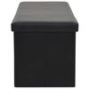 vidaXL Banc de rangement pliable Similicuir 110 x 38 x 38 cm Noir