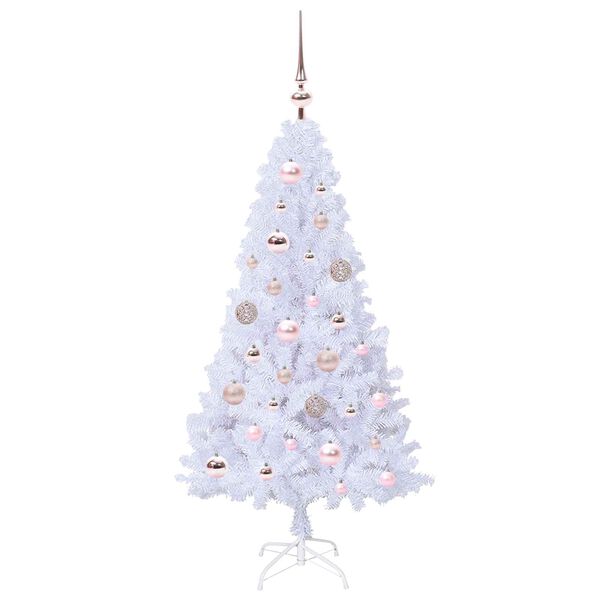 vidaXL Sapin de Noël artificiel avec 150 LED Blanc 120 cm PVC et Acier